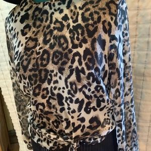 Animal Print dress Barn top Size L